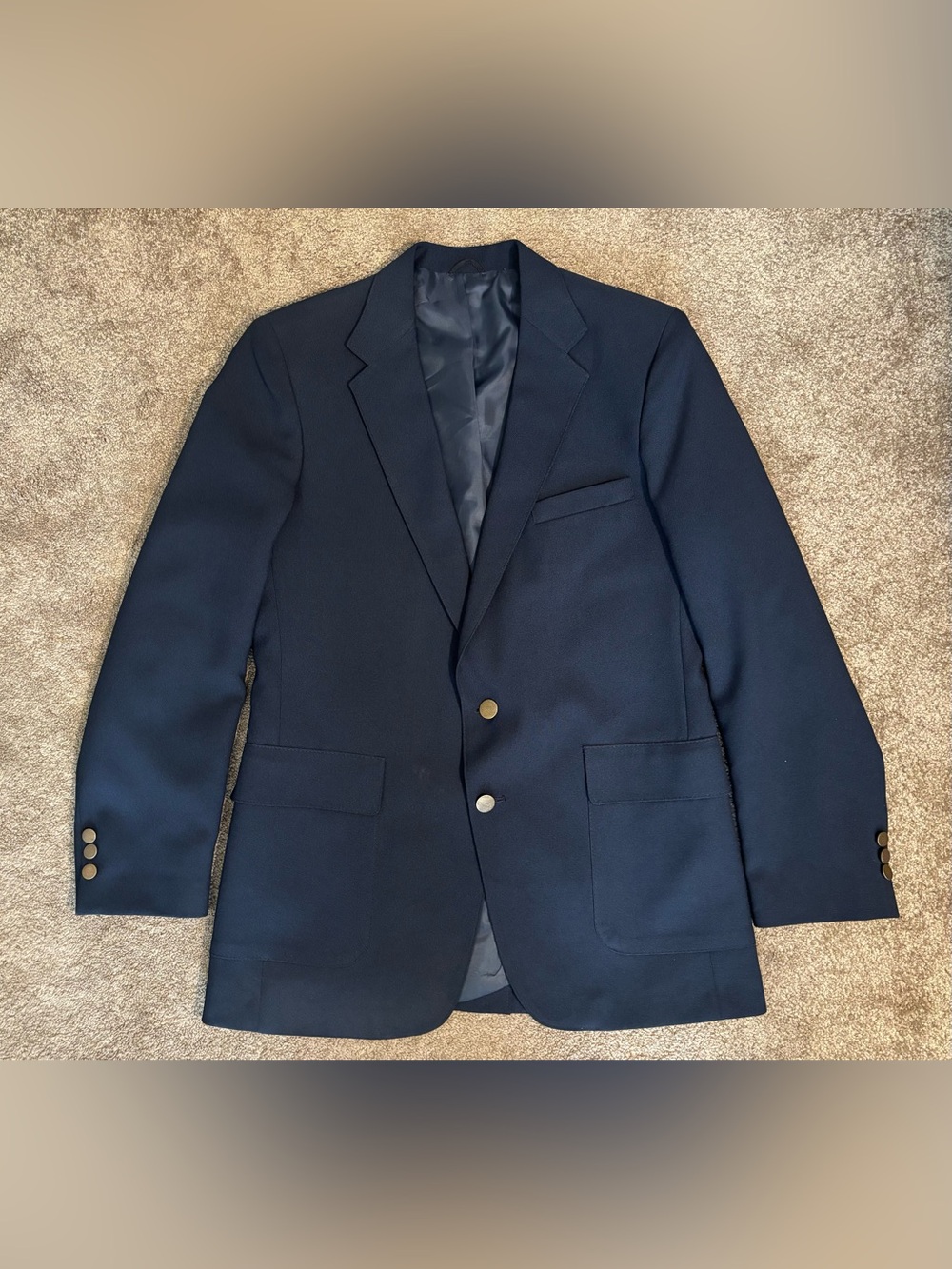 Vintage 70s Levi’s Action Suit 42L Navy Blue Sta-Prest Mens Sport Coat